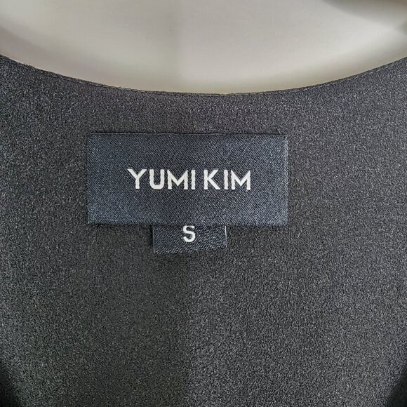 NWOT Yumi Kim V Neck Fit and flare Floral Metallic Dot Mini Dress Black Small - Picture 14 of 14